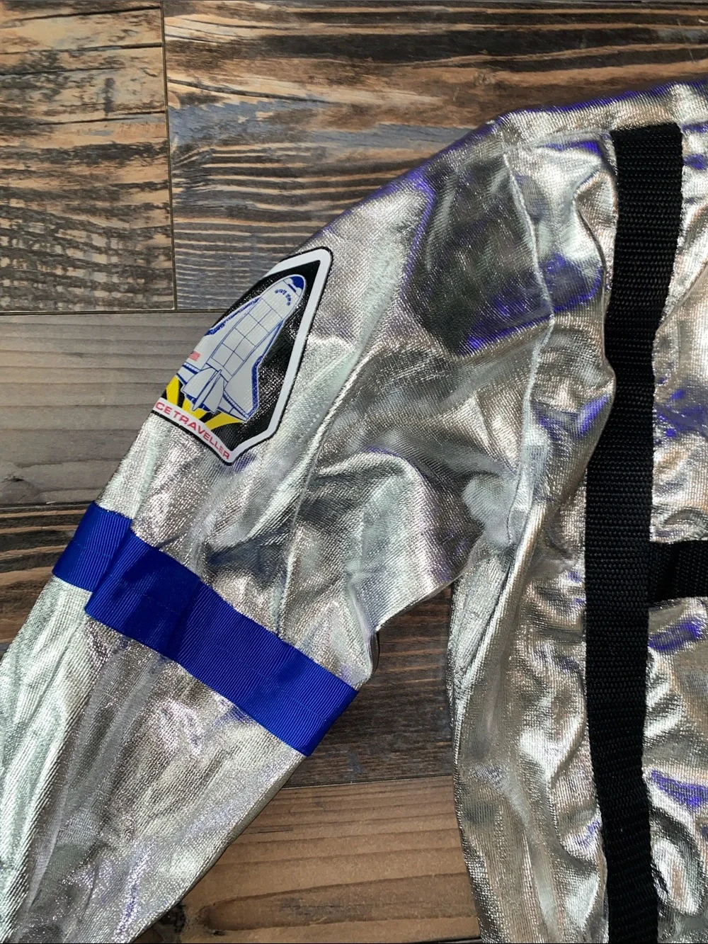 Disguise Silver and Blue Astronaut Jumpsuit Costume size L 10-12